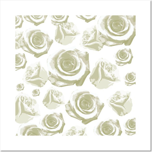 White Roses Wall Art by The Art of Mia